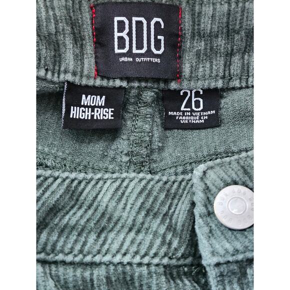 BDG Urban Outfitters Mom High Rise Corduroy Green Pants Y2k Retro Size 26  A0022 - Picture 2 of 5